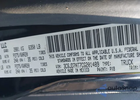 2012 Ram 1500 St z USA, uszkodzony, nr VIN 3C6JD7AT7CG201489